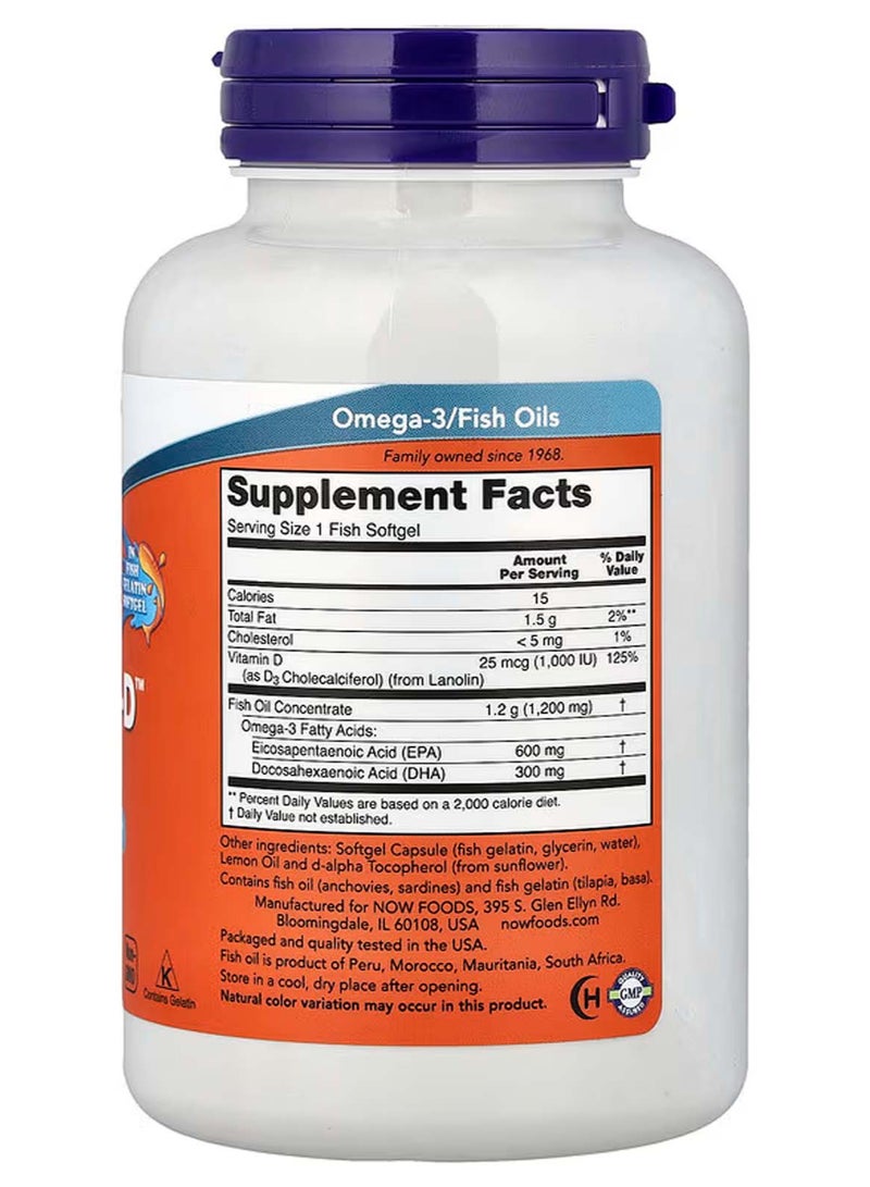now Ultra Omega 3-D Fish Oil , 90 Fish Softgels - Image 2